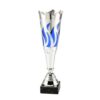 Toernooi beker zilver-blauw met vlammen ET 431