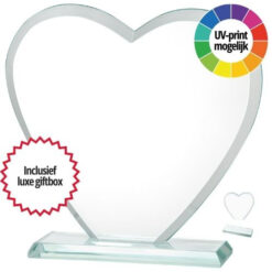 Glazen standaard met hart - W610