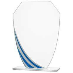 Glazen trofee met accent blauw - W191.09