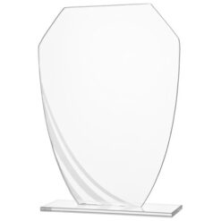 Glazen trofee met zilveren accent blauw - W191.20