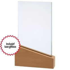 Luxe award van glas en hout - W811