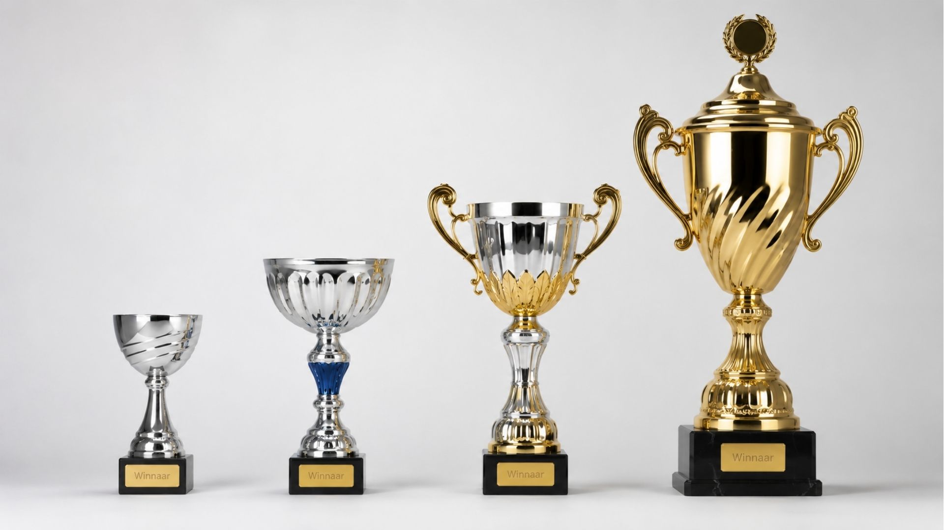 Winnaars in verschillende maten